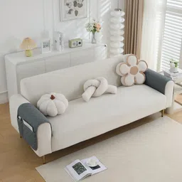 HOKIPO Grey Polyester 2 Piece Sofa Cover With Arms image 3