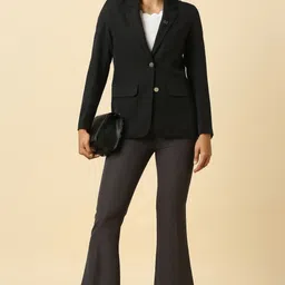 allen solly Women Solid Single Breasted Formal Blazer image 2