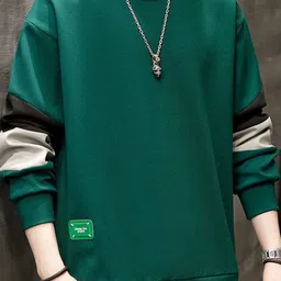 HERE&NOW Men Solid Round Neck Sweatshirt-picture-37