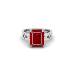 RRVGEM 3.70 KT Silver Plated Ruby Adjustable Ring image 2