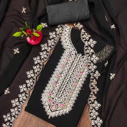 HERE&NOW Embroidered Unstitched Dress Material-picture-32