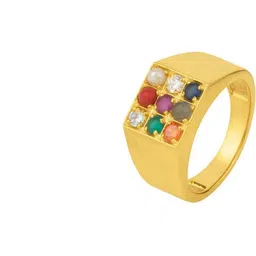 GenZcomplex Gold-Plated Brass Crystals Finger Ring-picture-30
