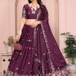VAIRAGEE Embroidered Work Ready to Wear Lehenga & Unstitched Blouse With Dupatta-picture-20