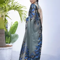 KALINI Floral Poly Chiffon Saree image 5