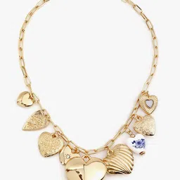 Kazo Gold-Plated Heartbound Stacked Charm Necklace-picture-57