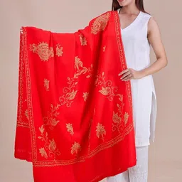 SWI Stylish Women Floral Embroidered Pashmina Shawl-picture-27
