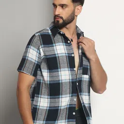 CHIMPAAANZEE Men Tartan Checks Opaque Checked Casual Shirt image 3