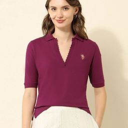 U.S. Polo Assn. Women Women Polo Collar T-shirt-picture-23