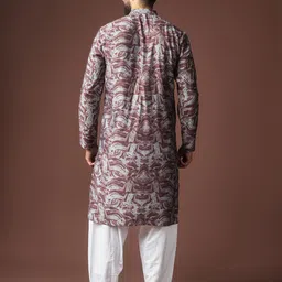 Rawayi Men Abstract Printed Festive Straight Kurta image 4