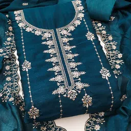 Peachmode Embroidered Unstitched Dress Material-picture-14