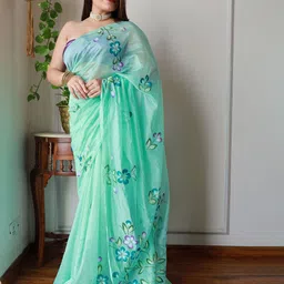 Anouk Floral Organza Saree image 3