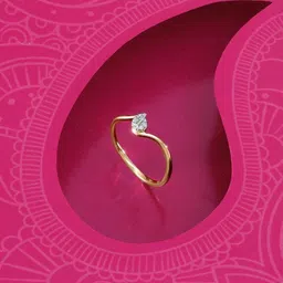 Mia By Tanishq 14 Kt Gold Paisley Spark With 0.06 Carat Natural Diamond - 1.22g-image-80