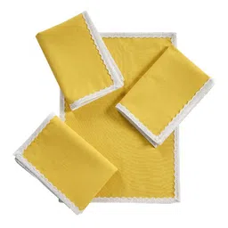 fingercraft 4Pcs Yellow & White Rectangular Table Placemats-picture-40