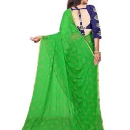 REDFISH Printed Bandhani Chiffon Saree image 4