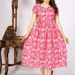 SSKfashions Ethnic Motifs Print Maternity Gown Midi Dress-picture-17