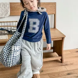 LULU & SKY Girls Penguin Embroidered High-Rise Jogger Regular Trousers image 4