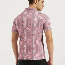 Emartos Men Geometric Printed Polo Collar Cotton Oversized T-shirt image 5