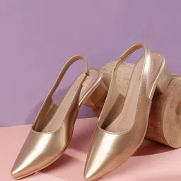 Denill Women Solid Synthetic Patent Slingback Block Sandals Heels-image-70