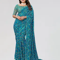 Moda Rapido Striped Poly Georgette Saree-picture-35