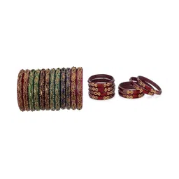 SOMIL Set Of 20 Stone-Studded Bangles-image-42