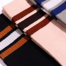 Thela Gaadi Unisex Pack Of 3 Calf Length Stripes Socks image 2