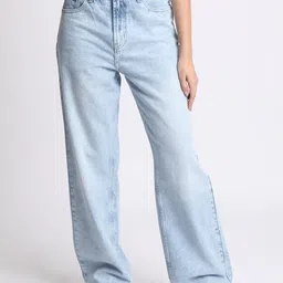 The Roadster Lifestyle Co. Women High-Rise Pure Cotton Straight-Fit Jeans-image-53