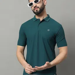 RENUOVO Men Solid Polo Collar Cotton Slim Fit T-shirt-image-46
