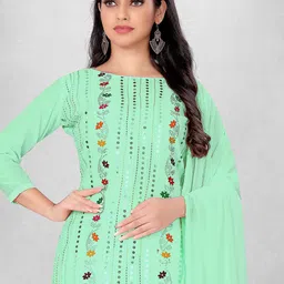 Maroosh Floral Embroidered Sequinned Unstitched Dress Material image 2