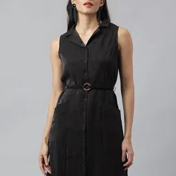 Latin Quarters Women Sleeveless Shirt Dress-picture-38