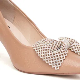 Sherrif Shoes PU Party Slim Heeled Pumps with Bows image 4