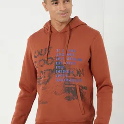 Wildcraft Men Typography Printed Hood Cotton Pullover Sweatshirt-image-5
