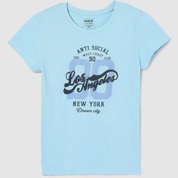 max Girls Typography Printed T-shirt-image-0