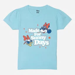 Wear Your Mind Girls Minnie Mouse Typography Printed Round Neck Cotton T-shirt-picture-45