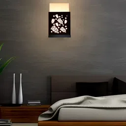 Gojeeva Black & White 2 Pieces Textured Contemporary Wooden Rectangle Shaped Wall Lamp image 3
