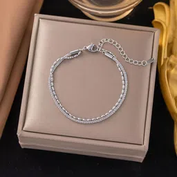 MYKI Stainless Steel Silver-Plated Wraparound Bracelet-image-37