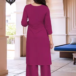 Moda Rapido Women Floral Embroidered Kurta with Palazzo & Dupatta image 3