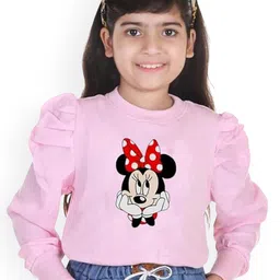 KIROTO Girls Printed Puff Sleeve Ruffles Crepe Top-picture-24