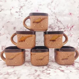 laghima jadon Brown & Coffee Brown Textured Ceramic Matte Cups Set image 2