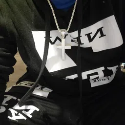 FIMBUL Silver-Plated Cross-Shaped Pendant with Chain image 4