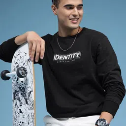 HERE&NOW Typography Printed Pure Cotton Sweatshirt-picture-30