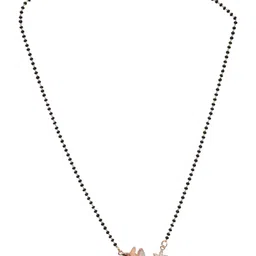 MEIRA JEWELLERY Gold-Plated Cubic Zirconia Studded & Artificial Beaded Mangalsutra image 2