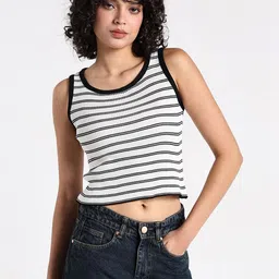 SHOWOFFFF Striped Tank Crop Top image 5