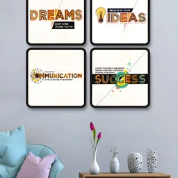 Myntra Elegant Homes White & Black 4 Pieces Motivational Quotes Wooden Wall Art-picture-39