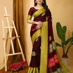 Mitera Ethnic Motifs Zari Art Silk Banarasi Saree-picture-37
