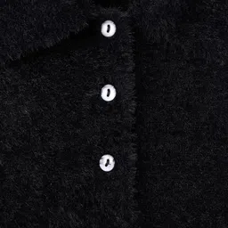 MANGO Faux Fur Polo Collar Crop Pullover image 4