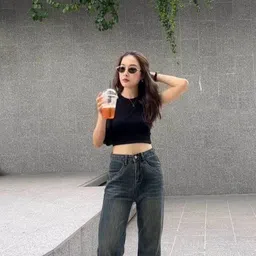 kidoferia Women Relaxed Fit High Rise Green Jeans image 3