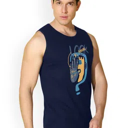SLOWLORIS Pack Of 2 Printed Combed Cotton Gym Vests image 4