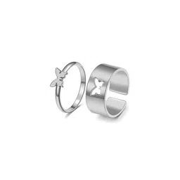 Teeragaj Set Of 2 Butterfly Shape Adjustable Finger Rings-image-81