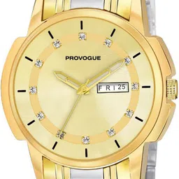 Provogue Men Brass Dial Stainless Steel Straps Analogue Watch SK-PG-4009-SLVR-GLD-SLVR image 2