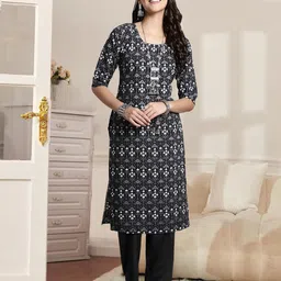 7Threads Selection Of 6 Floral Printed Round Neck Straight Kurtas-picture-43